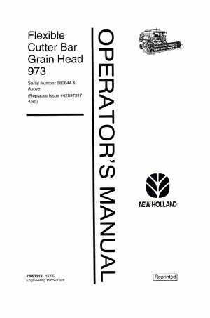 New Holland 973 Operator`s Manual