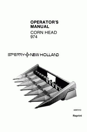 New Holland 974 Operator`s Manual