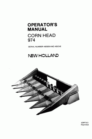 New Holland 974 Operator`s Manual