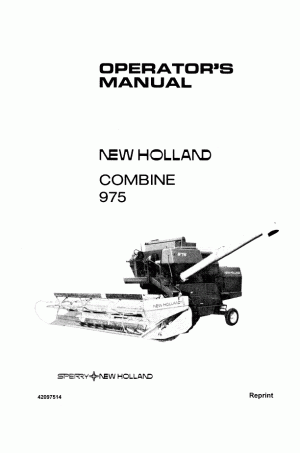 New Holland 975 Operator`s Manual