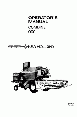 New Holland 990 Operator`s Manual