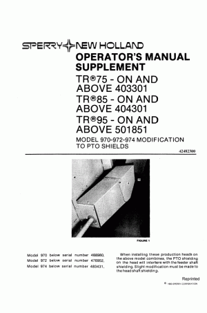 New Holland 974 Operator`s Manual