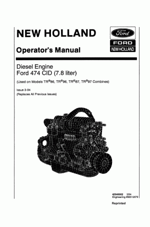 New Holland 474 Operator`s Manual