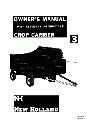 New Holland 3 Operator`s Manual