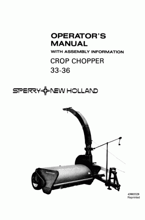 New Holland 33, 36 Operator`s Manual