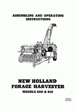 New Holland 600, 610 Operator`s Manual