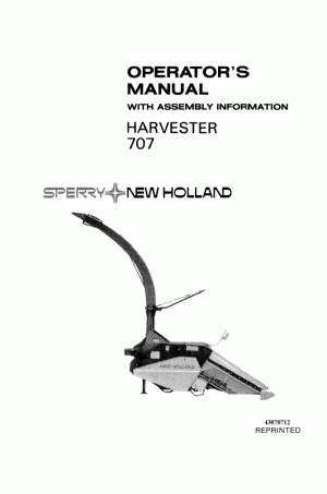 New Holland 707 Operator`s Manual