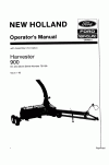 New Holland 900 Operator`s Manual