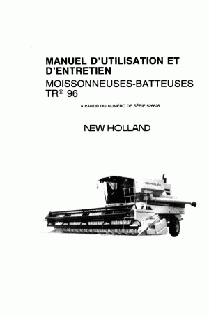 New Holland TR96 Operator`s Manual