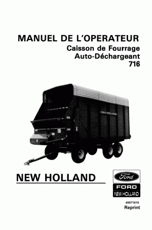 New Holland 716 Operator`s Manual