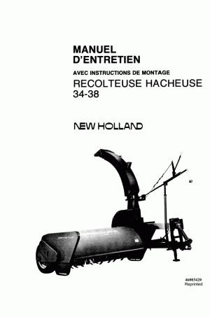 New Holland 34, 38 Operator`s Manual