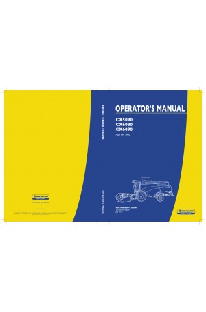 New Holland CX5090, CX6080, CX6090 Operator`s Manual