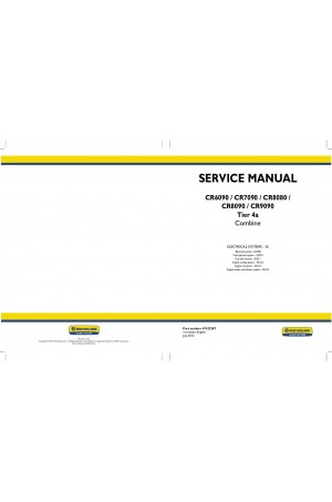 New Holland CR6090, CR7090, CR8080, CR8090, CR9090 Service Manual