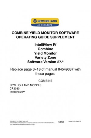 New Holland CR5080, Intelliview Operator`s Manual