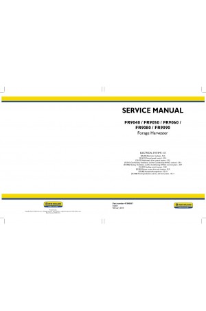 New Holland FR9040, FR9050, FR9060, FR9080, FR9090 Service Manual