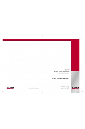 Case IH CE100 Operator`s Manual