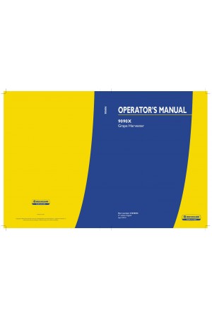 New Holland 9090X Operator`s Manual