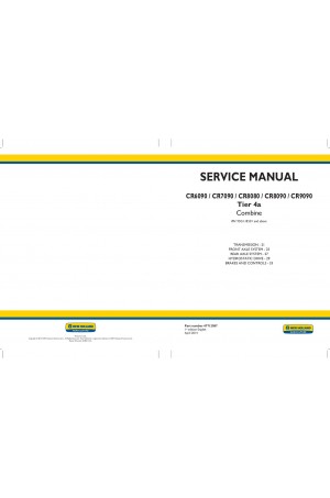 New Holland CR6090, CR7090, CR8080, CR8090, CR9090 Service Manual