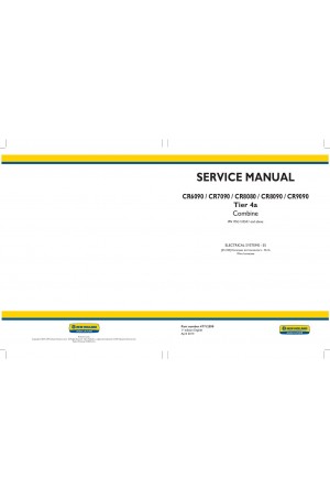 New Holland CR6090, CR7090, CR8080, CR8090, CR9090 Service Manual