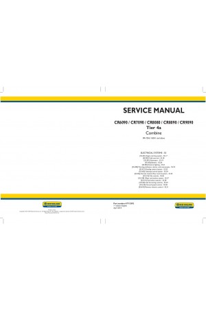 New Holland CR6090, CR7090, CR8080, CR8090, CR9090 Service Manual