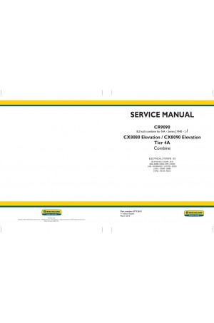 New Holland CR9090, CX8080 ELEVATION, CX8090 ELEVATION Service Manual