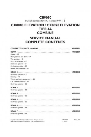 New Holland CR9090, CX8080 ELEVATION, CX8090 ELEVATION Service Manual