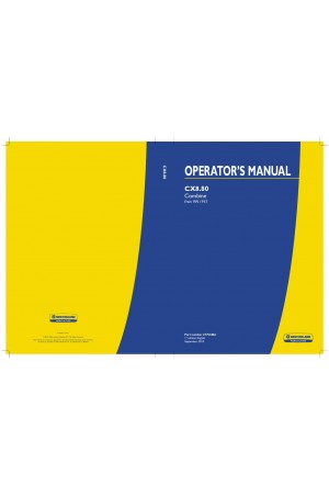 New Holland CX8.80 Operator`s Manual