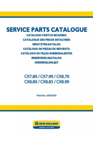 New Holland CX7.80, CX7.90, CX8.70, CX8.80, CX8.85, CX8.90 Parts Catalog