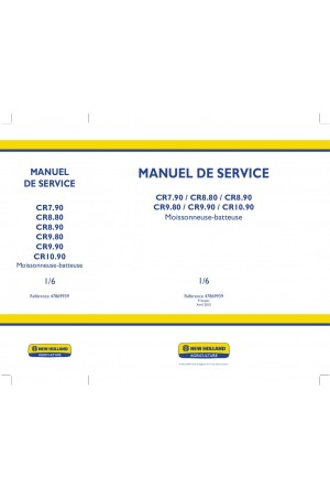 New Holland CR10.90, CR7.90, CR8.80, CR8.90, CR9.80, CR9.90 Service Manual