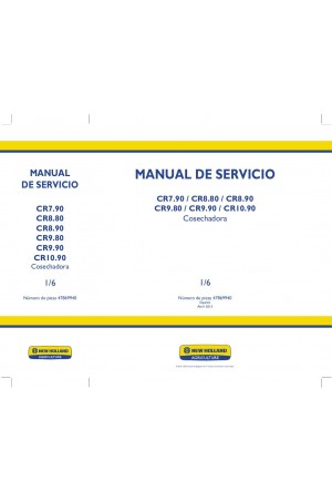 New Holland CR10.90, CR7.90, CR8.80, CR8.90, CR9.80, CR9.90 Service Manual