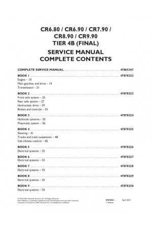 New Holland CR6.80, CR6.90, CR7.90, CR8.90, CR9.90 Service Manual
