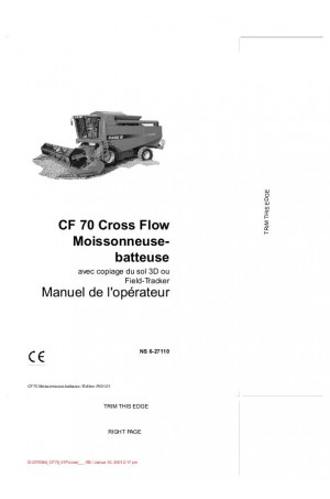 Case IH CF70 Operator`s Manual