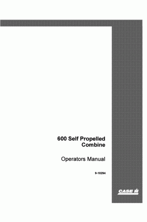 Case IH 600 Operator`s Manual