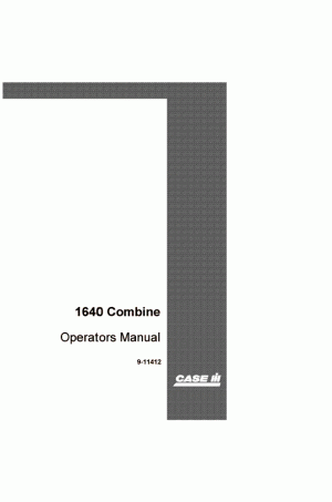 Case IH 1640 Operator`s Manual