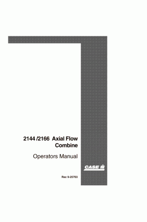 Case IH Axial-Flow 2144, Axial-Flow 2166 Operator`s Manual