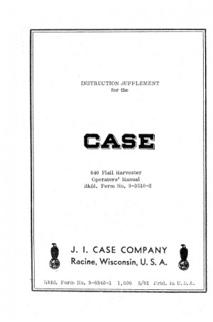 Case IH 640 Operator`s Manual