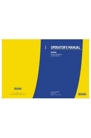 New Holland 9090X Operator`s Manual