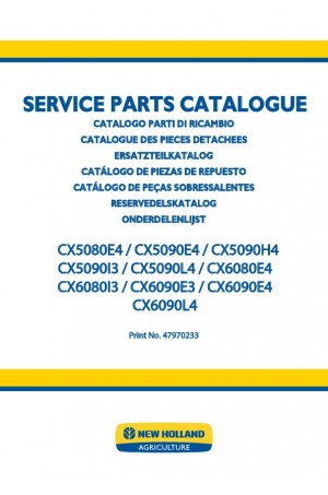New Holland CX5080E4, CX5090E4, CX5090H4, CX5090I3, CX5090L4, CX6080E4, CX6080I3, CX6090E3, CX6090E4, CX6090L4 Parts Catalog