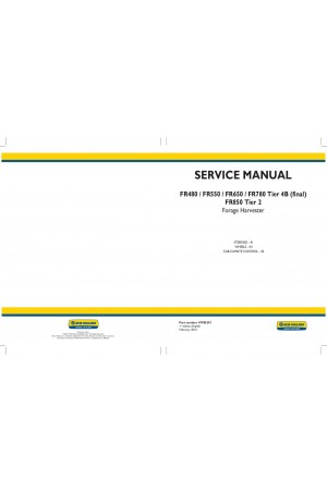 New Holland FR480, FR550, FR650, FR780, FR850 Service Manual