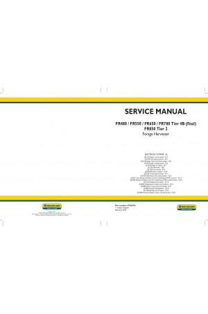 New Holland FR480, FR550, FR650, FR780, FR850 Service Manual
