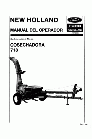 New Holland 718 Operator`s Manual