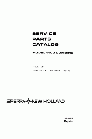 New Holland 1400 Parts Catalog