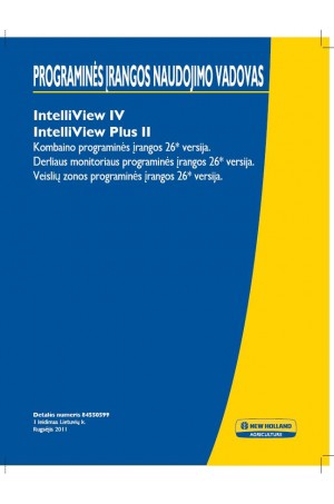 New Holland Intelliview Operator`s Manual