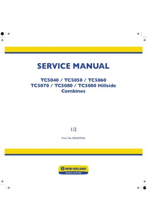 New Holland TC5040, TC5050, TC5060, TC5070, TC5080 Service Manual