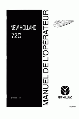 New Holland 72C Operator`s Manual