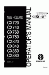 New Holland CX, CX720, CX740, CX760, CX780, CX820, CX840, CX860, CX880 Operator`s Manual