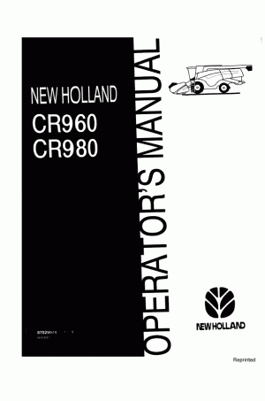 New Holland CR960, CR980 Operator`s Manual