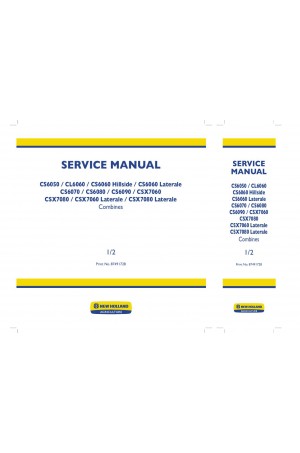 New Holland CL6060, CS6050, CS6060, CS6070, CS6080, CS6090, CSX7060, CSX7080 Service Manual