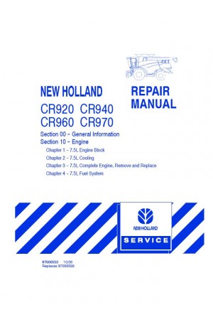 New Holland CR920, CR940, CR960, CR970 Service Manual