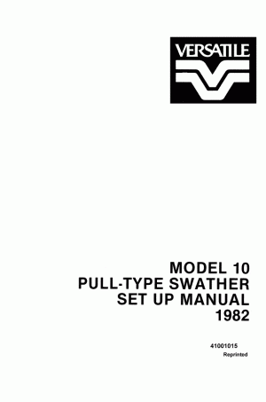New Holland 10 Operator`s Manual